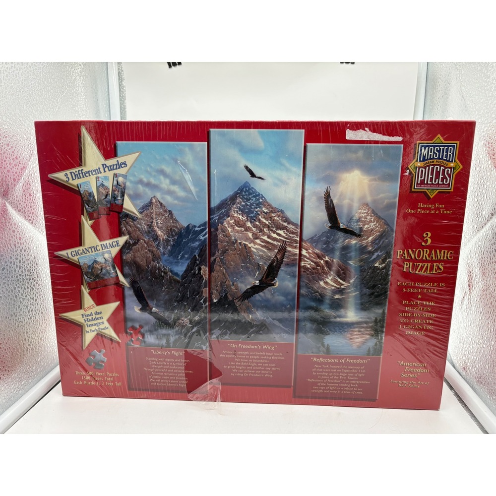 Masterpieces American Freedom 3 Panoramic Jigsaw Puzzles Rick Kelley 1500pc New